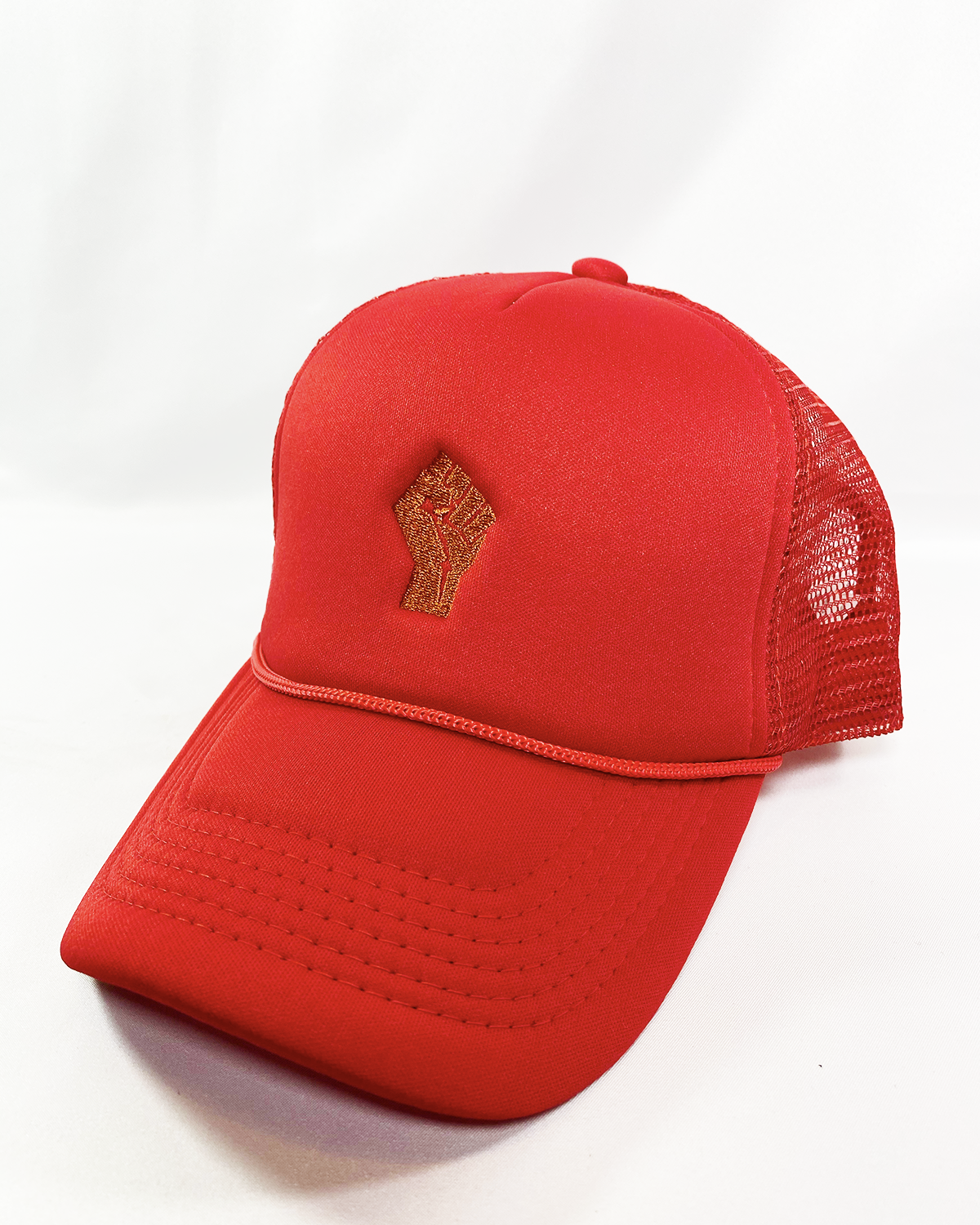 Power Fist Trucker Style Hat - Red