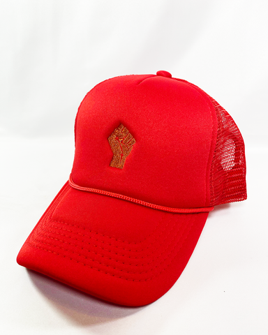 Power Fist Trucker Style Hat - Red