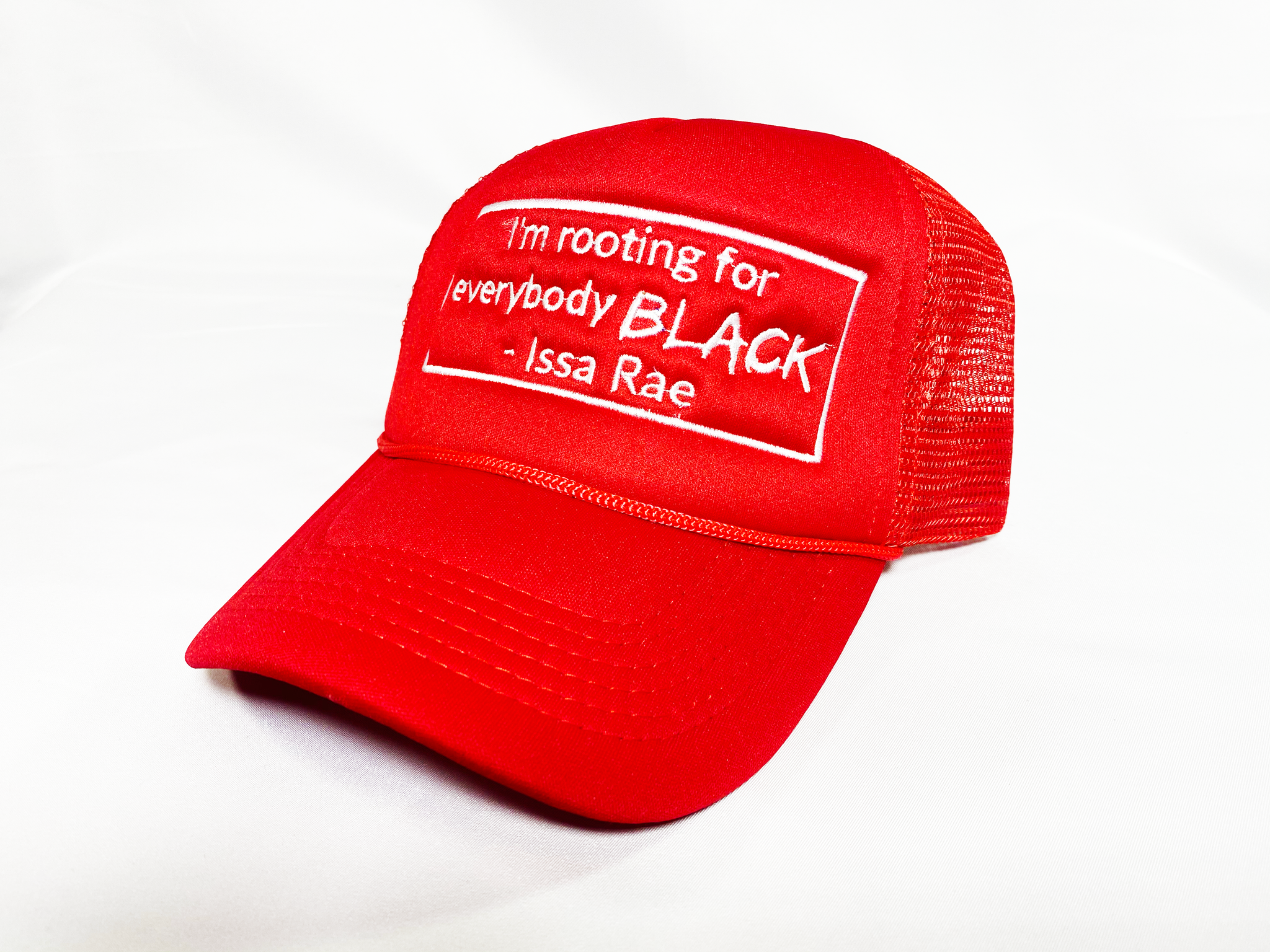 Rooting For Everybody Black - Trucker Hat - Red