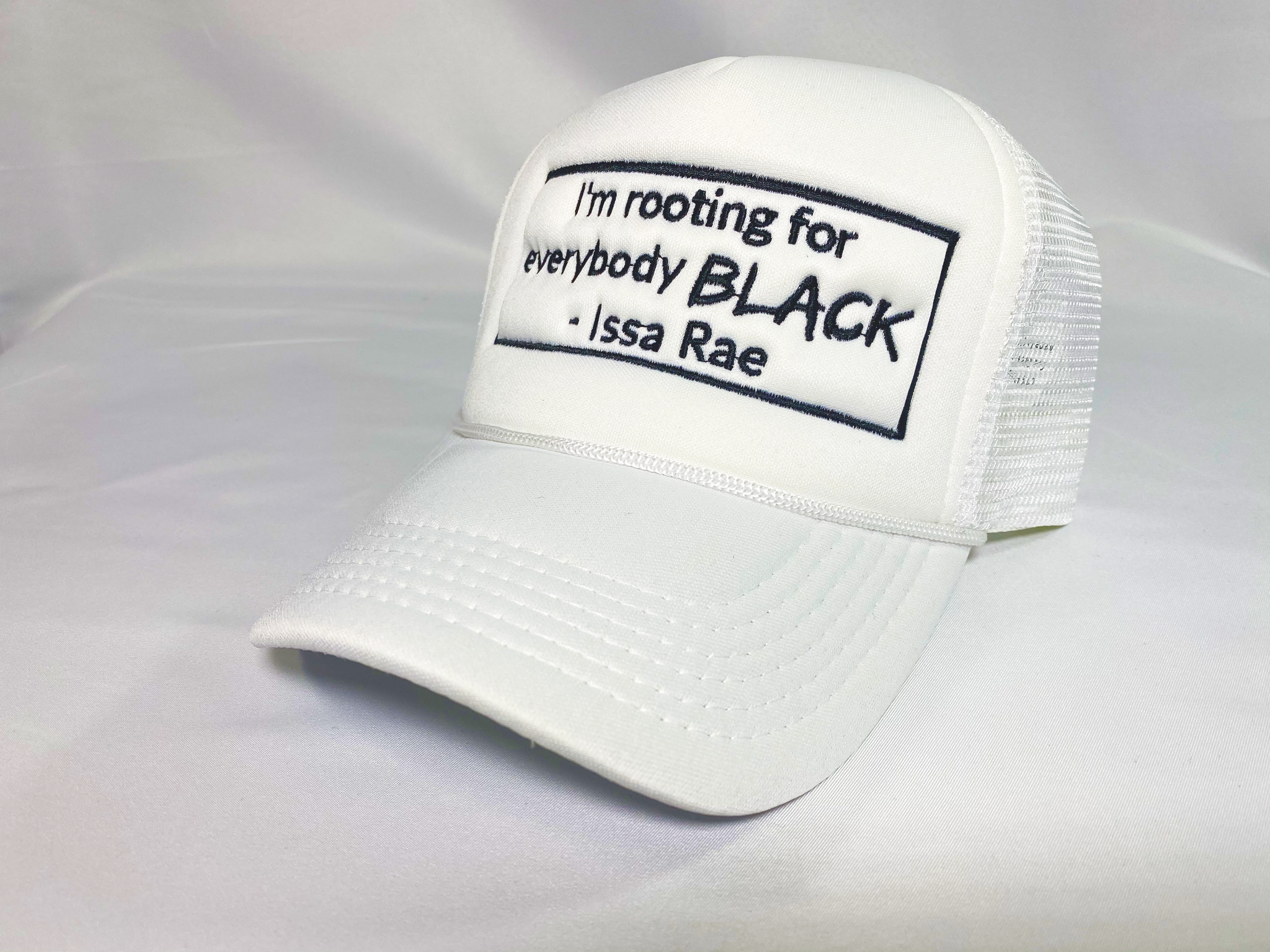 Rooting For Everybody Black - Trucker Hat - White