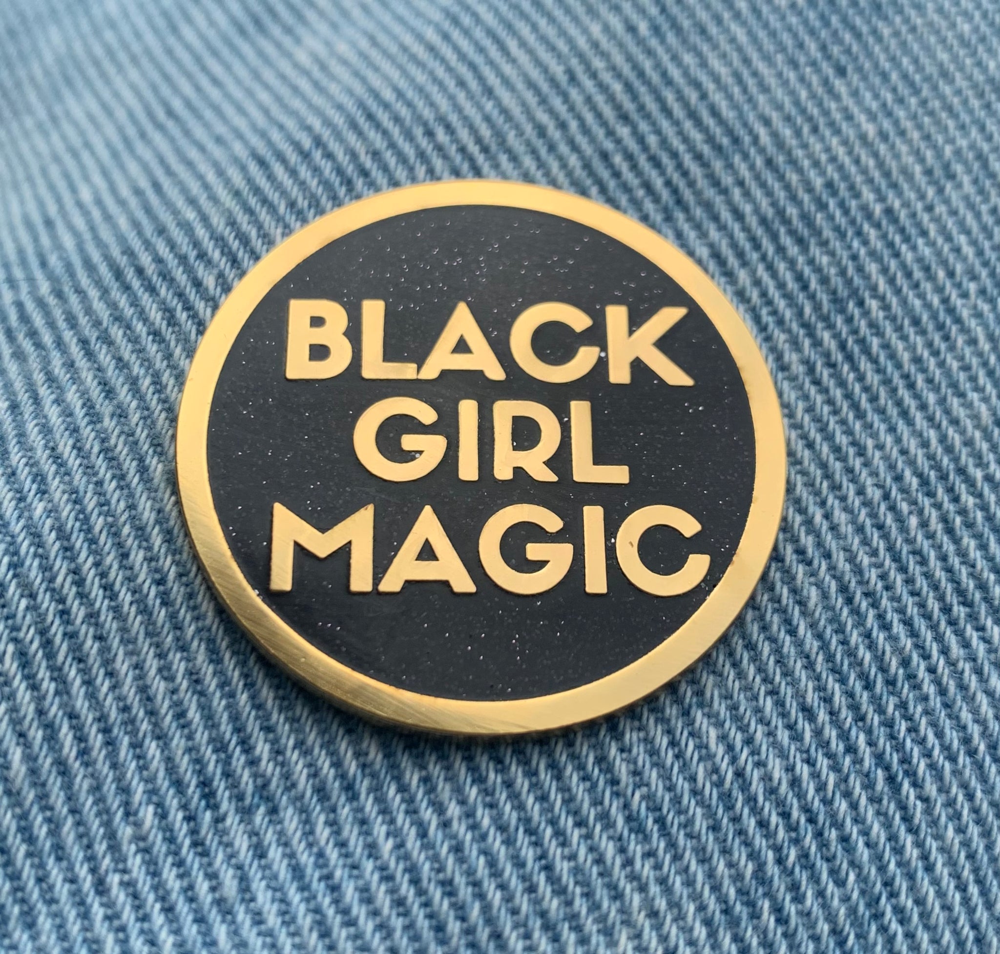 Black Girl Magic PIN - Pink/Gold